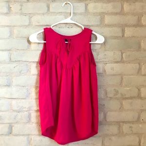 Gap Pink Tie Front Sleeveless Blouse XS